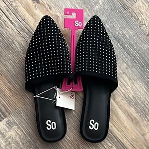 silver studded mules